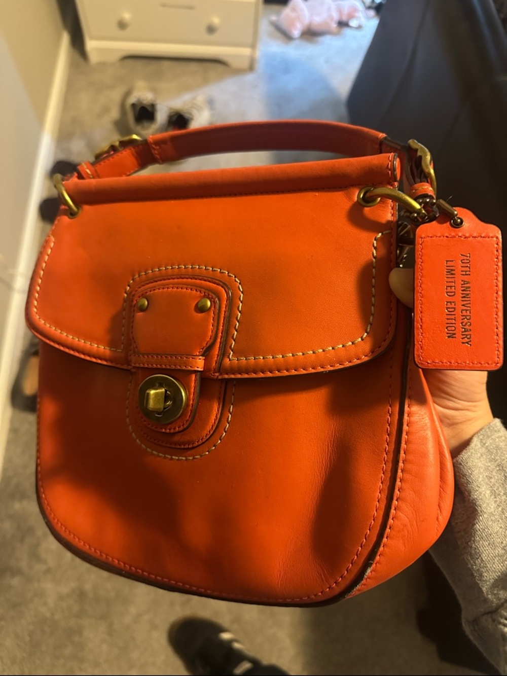Coach Willis legacy y2k 70th AnniversaryClassic Orange Leather Crossbody Bag - Picture 15 of 16